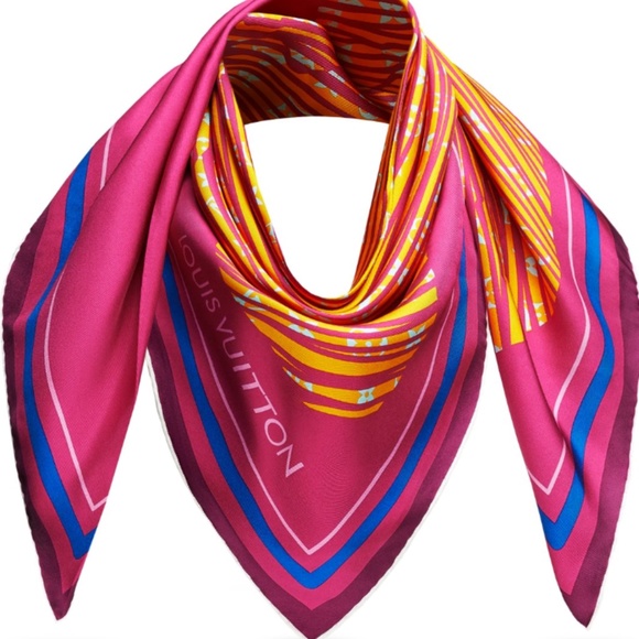 New Louis Vuitton Scarf Monogram Alma Bag  Purple Silk Wrap - Picture 6 of 15